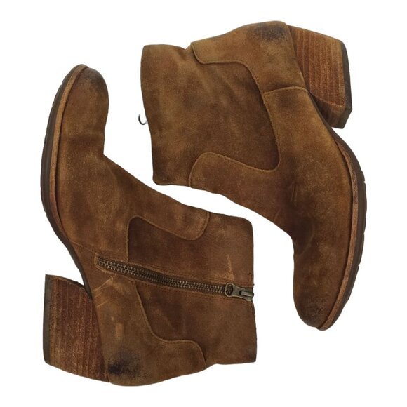 Kork Ease Side Zip Suede Ankle Boots Womens Size 7.5 M Booties Brown K48523 - Picture 4 of 14